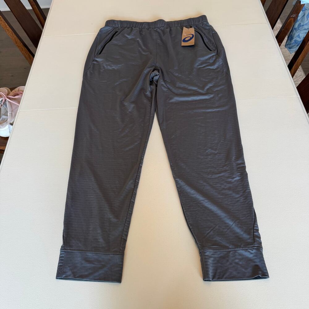 Asics New with Tag Men's Charcoal Fleece Joggers XL Drawstring Waist Outdoor